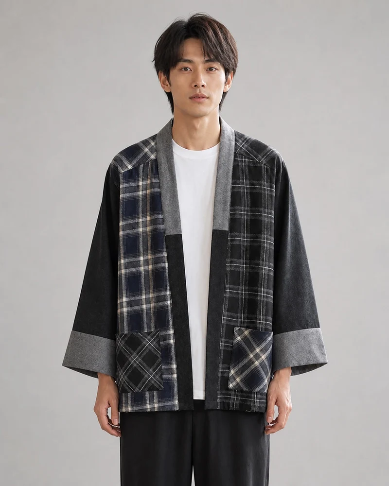 Veste haori patchwork homme | Komorebi