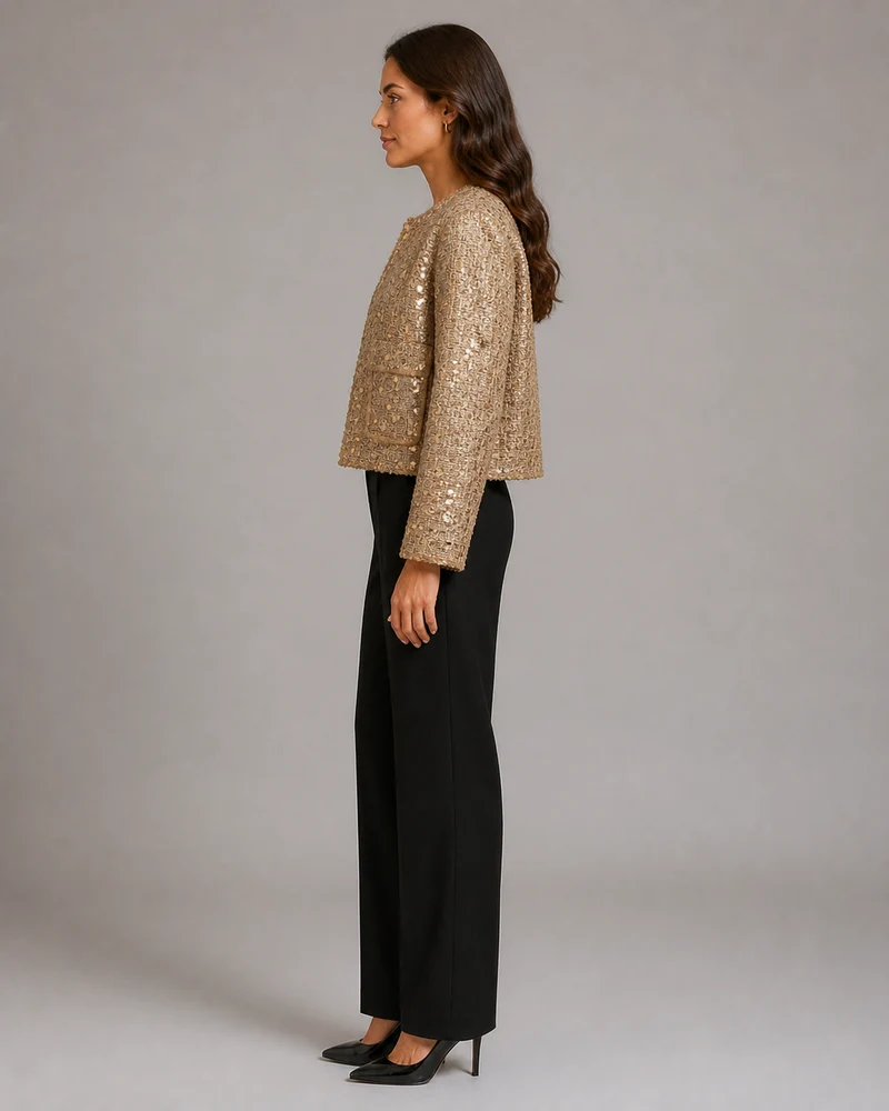 Veste courte à sequins femme | Kinari