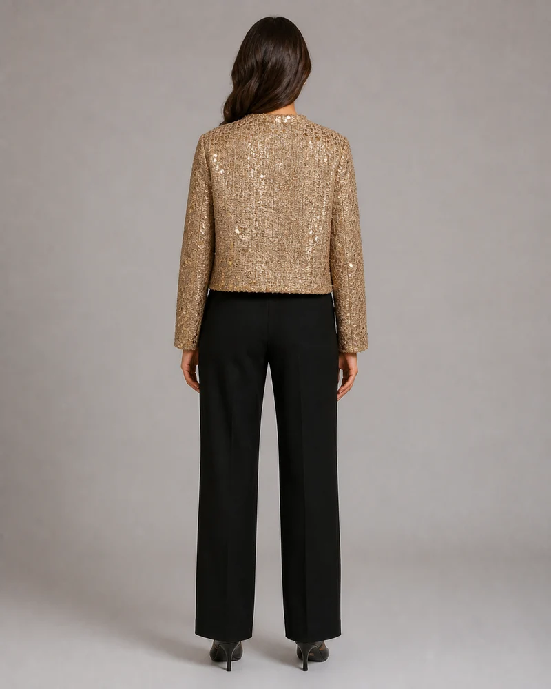 Veste courte à sequins femme | Kinari