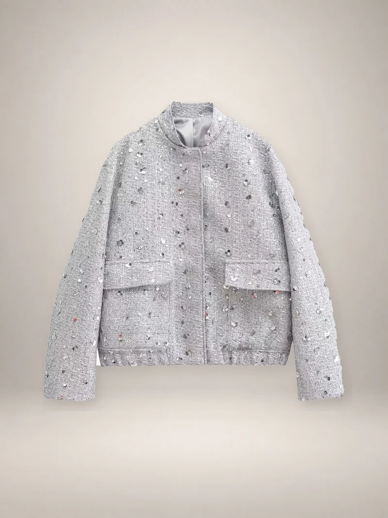 Veste courte à sequins femme | Kinari
