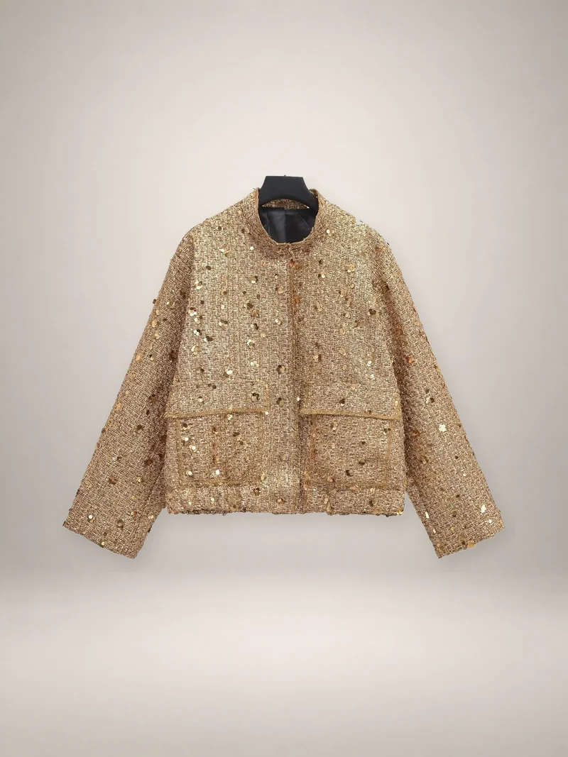 Veste courte à sequins femme | Kinari