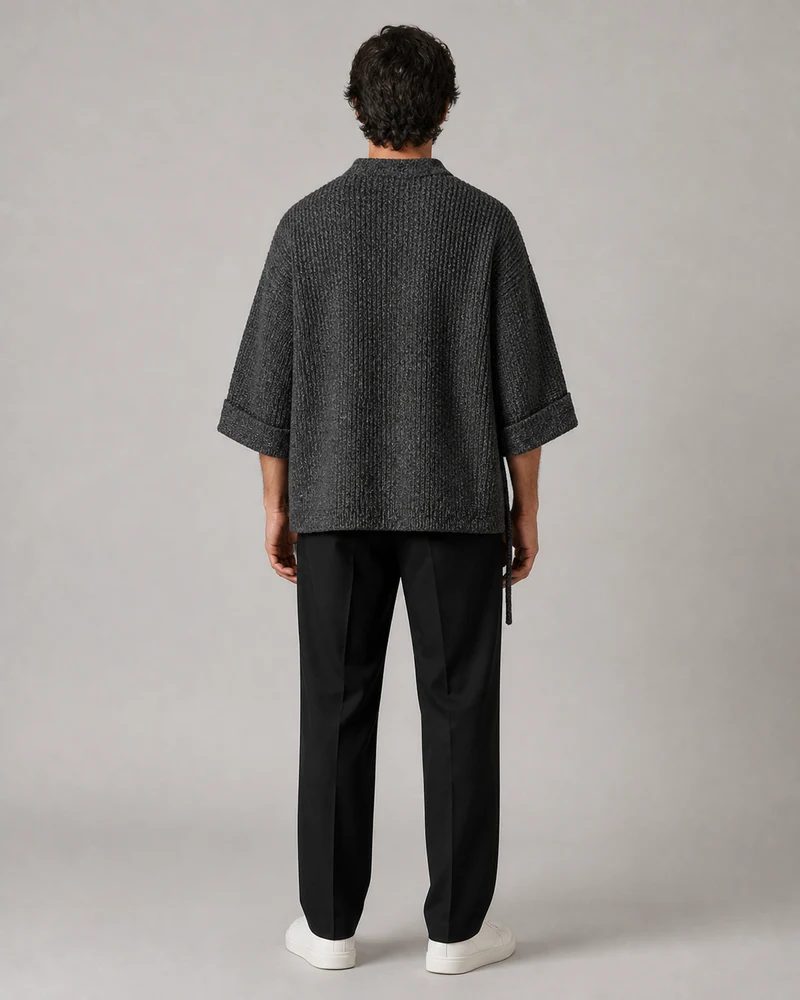 Veste kimono en tricot homme | Kage
