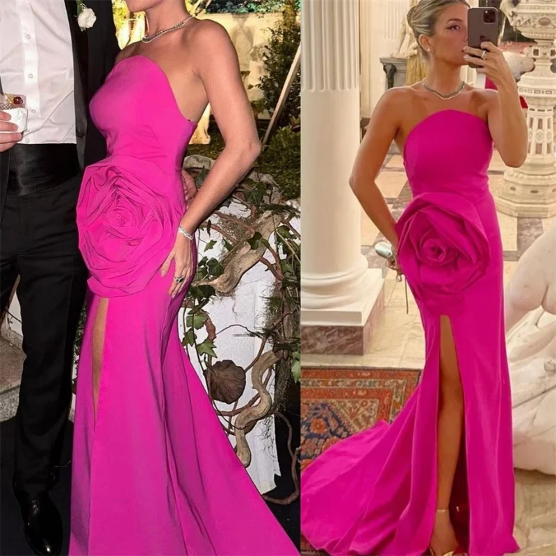 Robe de bal fourreau bustier en satin avec soutien-gorge intégré