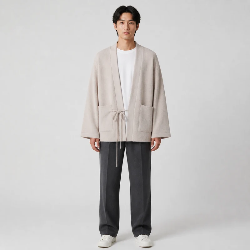 Veste kimono tricotée homme | Shizuku
