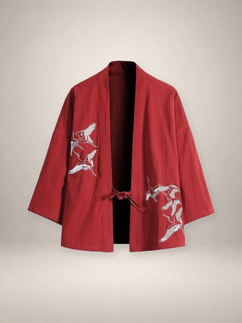 Veste haori homme à grues | Jōhin