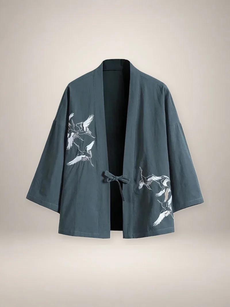 Veste haori homme à grues | Jōhin