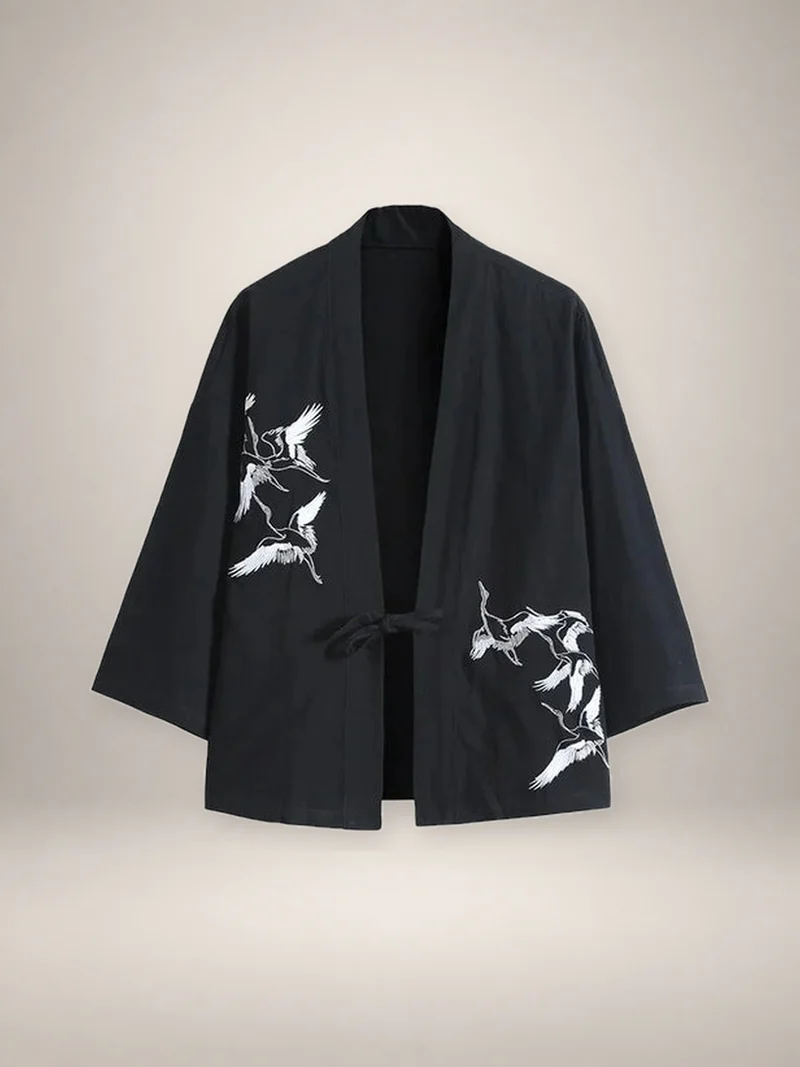Veste haori homme à grues | Jōhin
