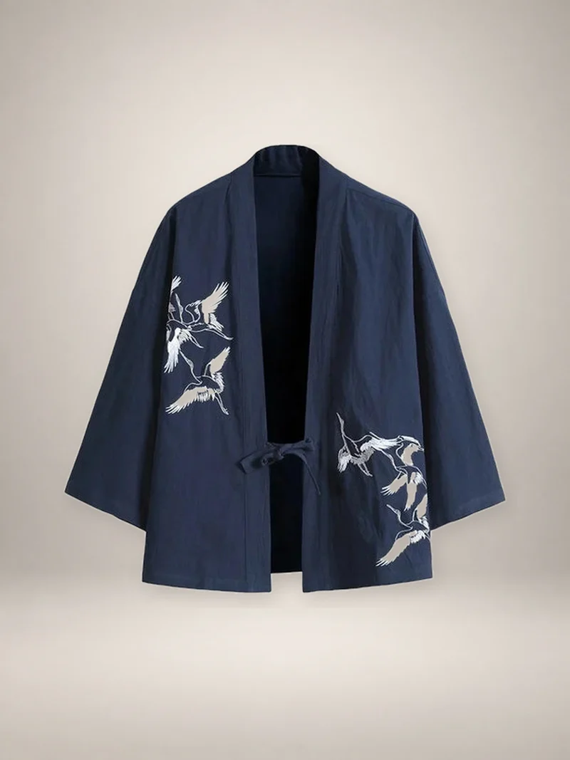 Veste haori homme à grues | Jōhin