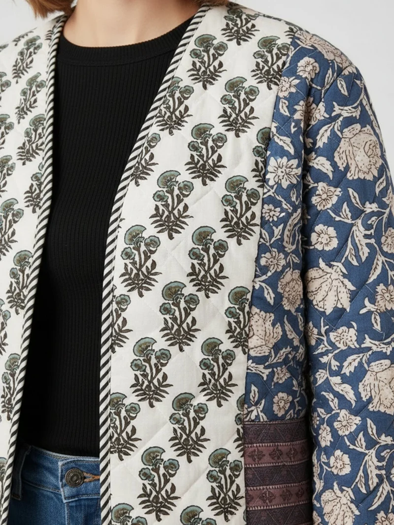 Veste kimono matelassée imprimée femme | Hasu