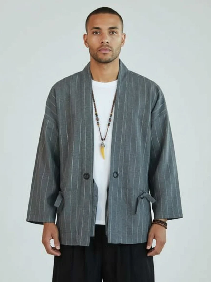 Veste kimono en lin homme | Momiji