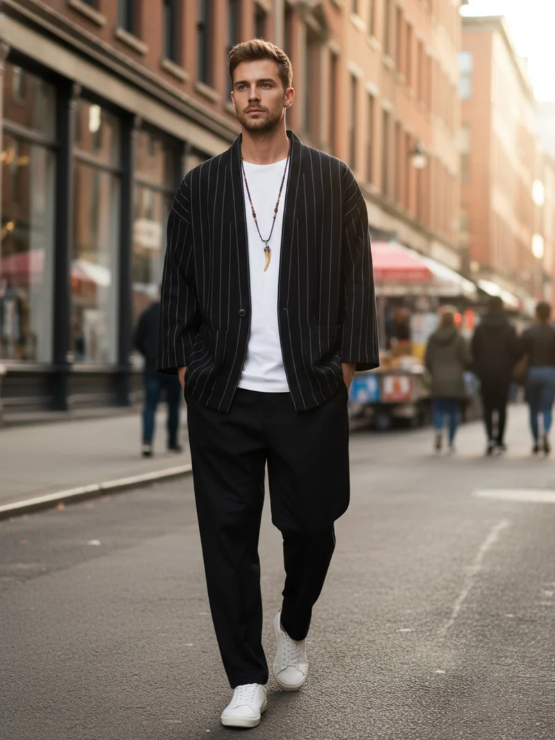 Veste kimono en lin homme | Momiji