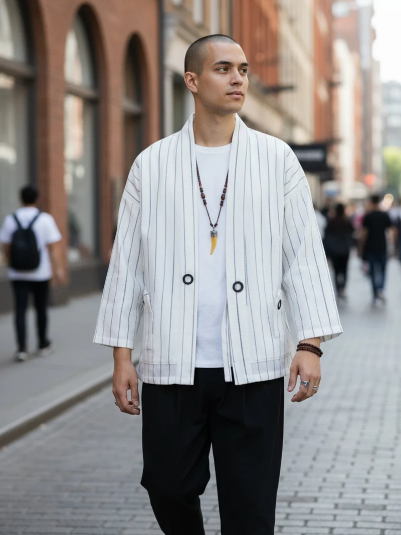 Veste kimono en lin homme | Momiji