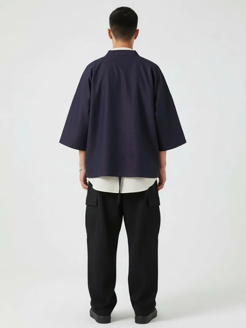 Veste kimono en denim homme | Harumi