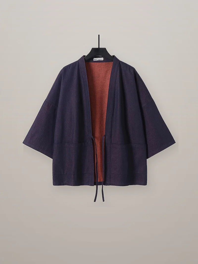Veste kimono en denim homme | Harumi