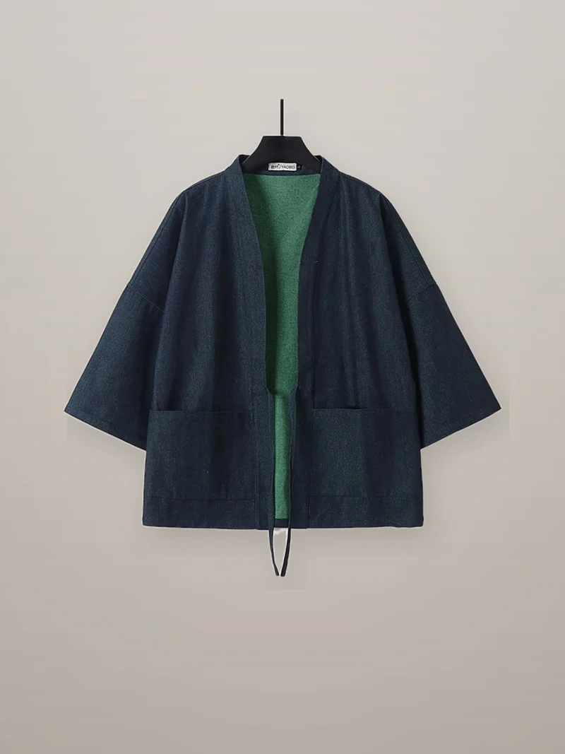 Veste kimono en denim homme | Harumi