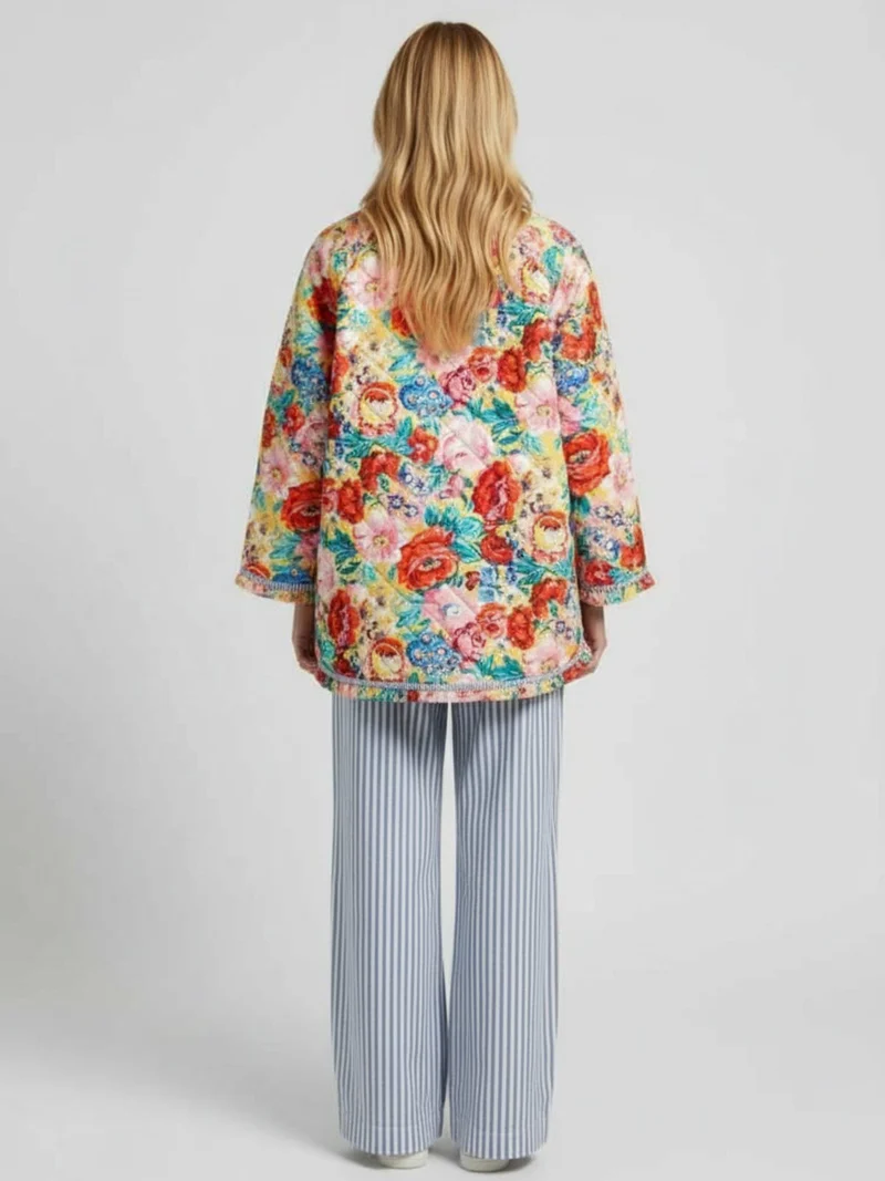 Veste matelassée fleurie femme | Toki