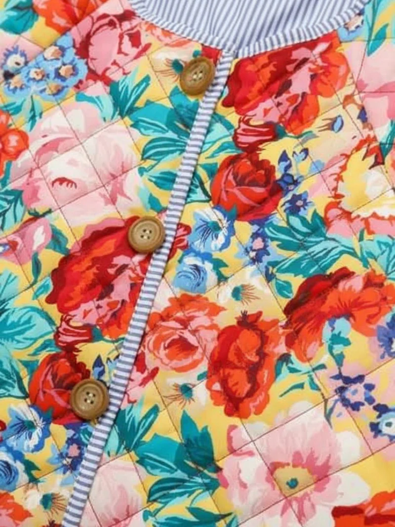Veste matelassée fleurie femme | Toki