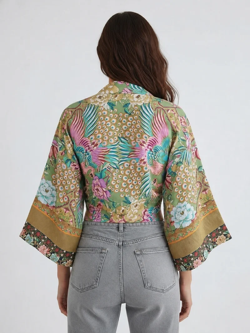 Kimono court cache-cœur femme | Miyabi