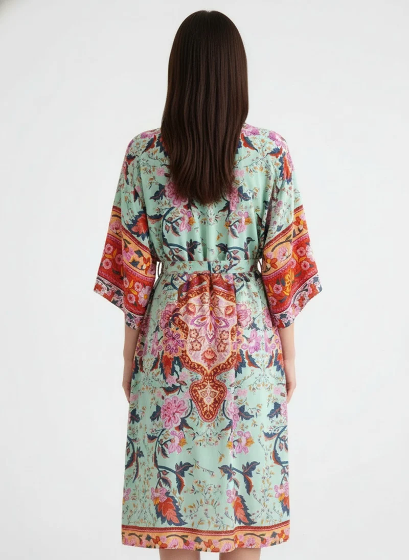 Kimono long femme fleuri | Ayame