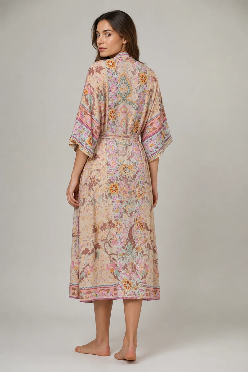 Kimono long femme fleuri | Ayame