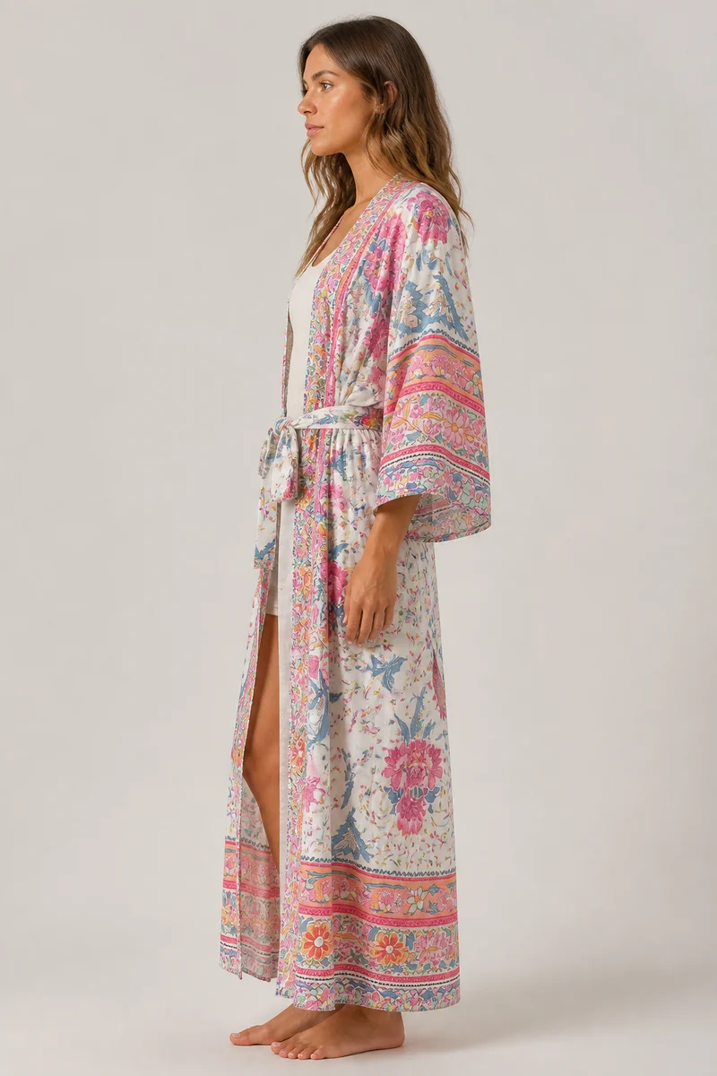 Kimono long femme fleuri | Ayame