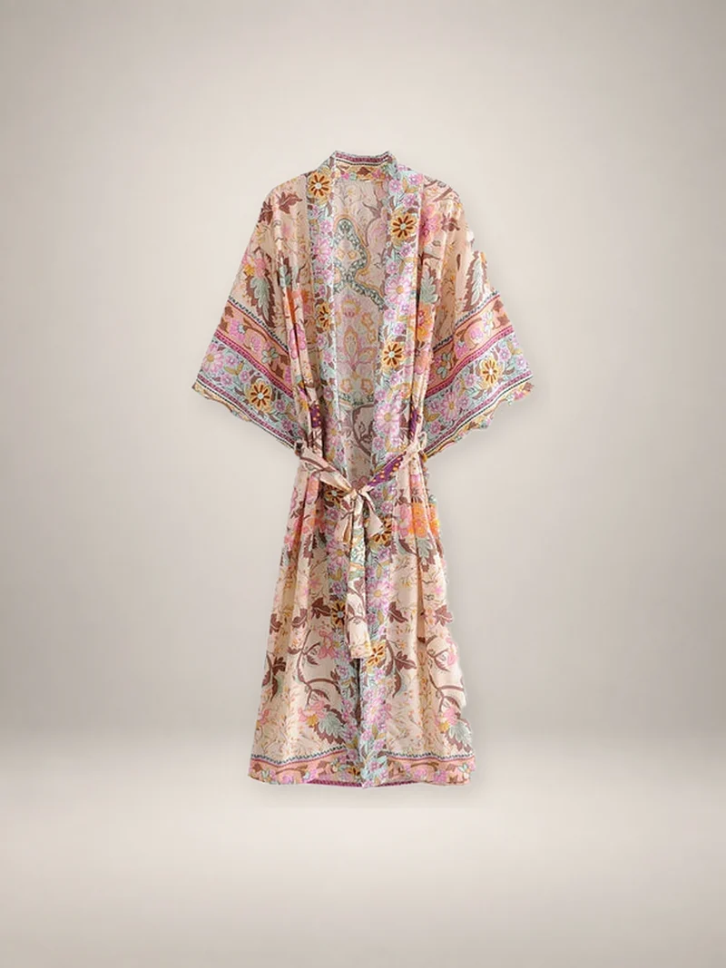 Kimono long femme fleuri | Ayame