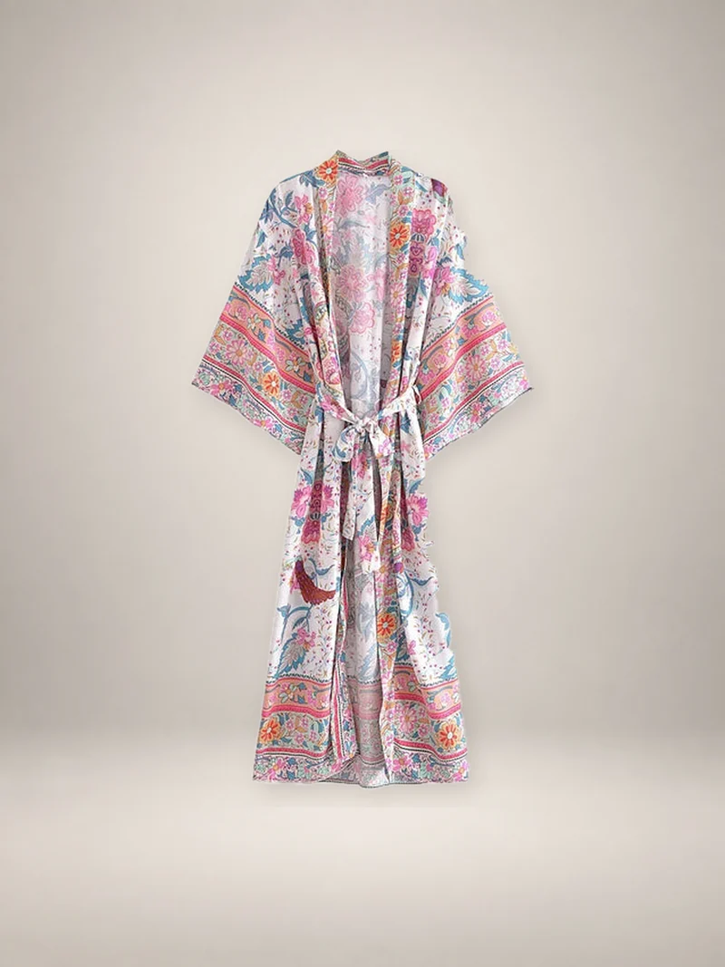 Kimono long femme fleuri | Ayame