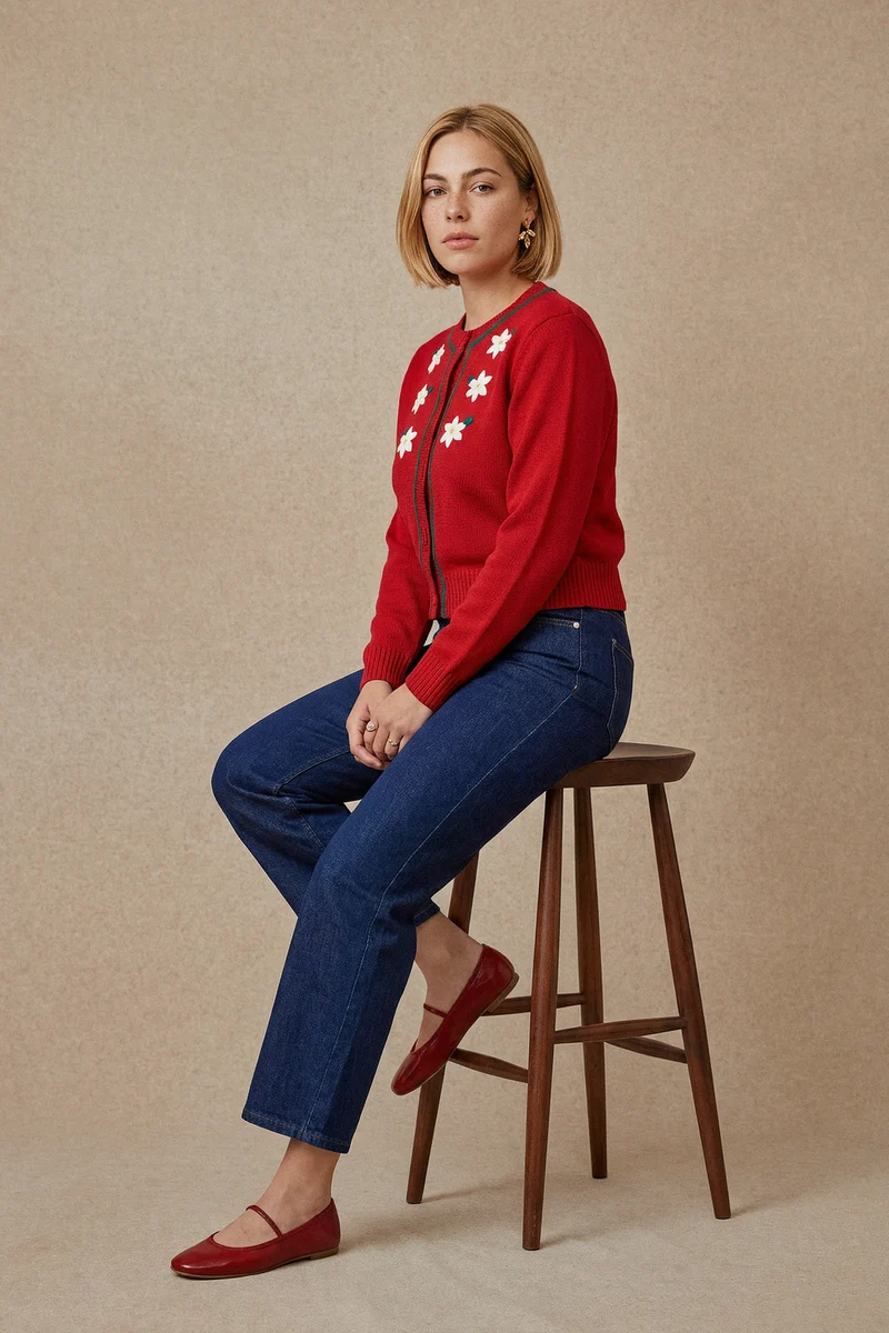 Cardigan Sissi Rouge en Laine