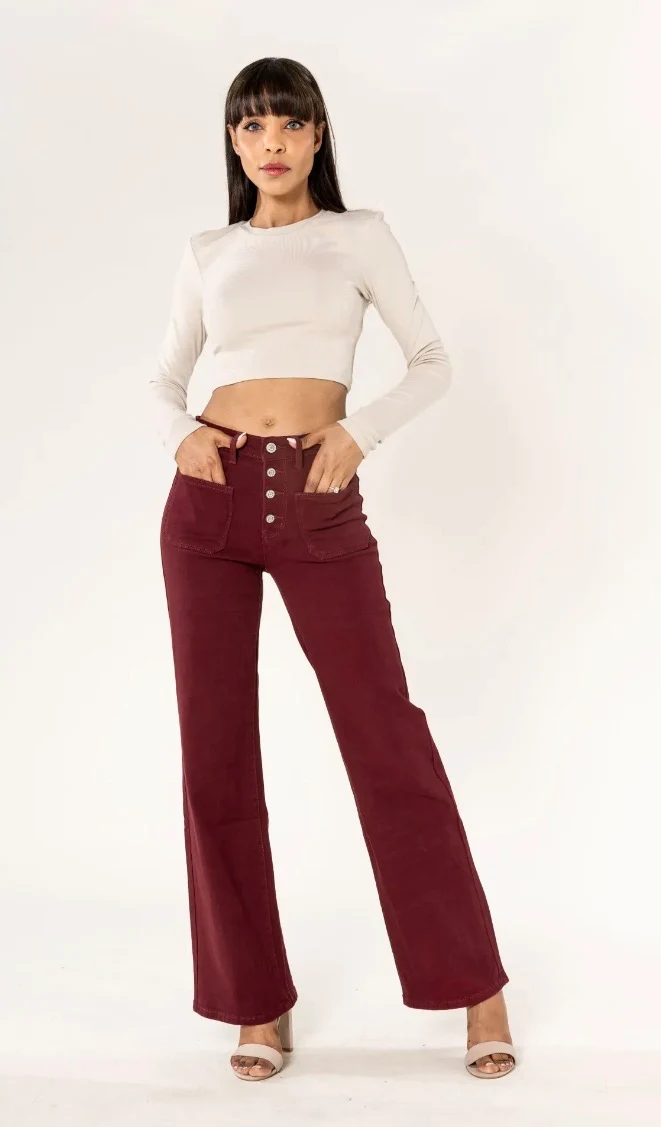 Jean Capu flare bordeaux - NINA CARTER