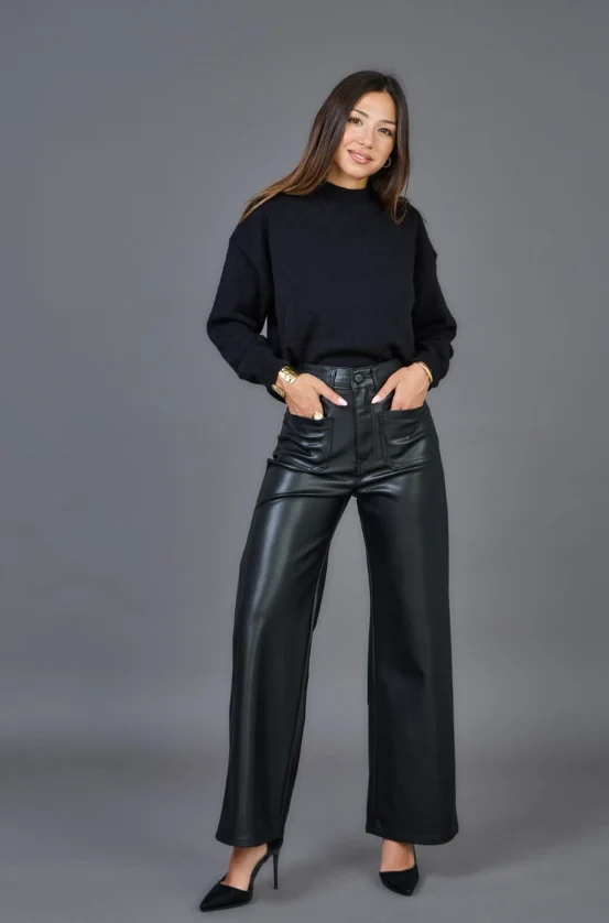 Pantalon Wide-leg similicuir
