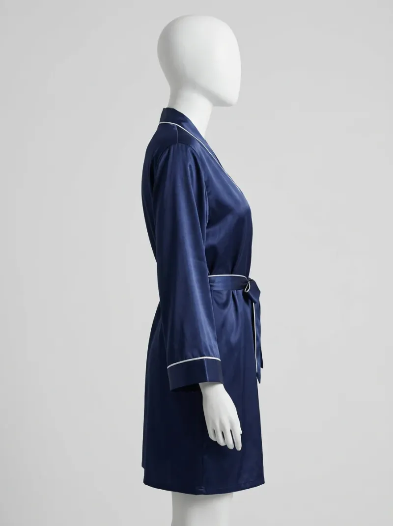Kimono court polyester satiné détente femme soyeux
