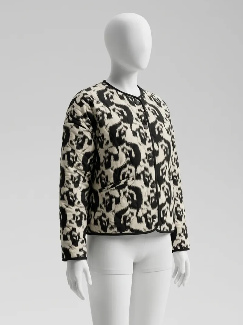 Kimono court coton matelassé hiver élégant femme