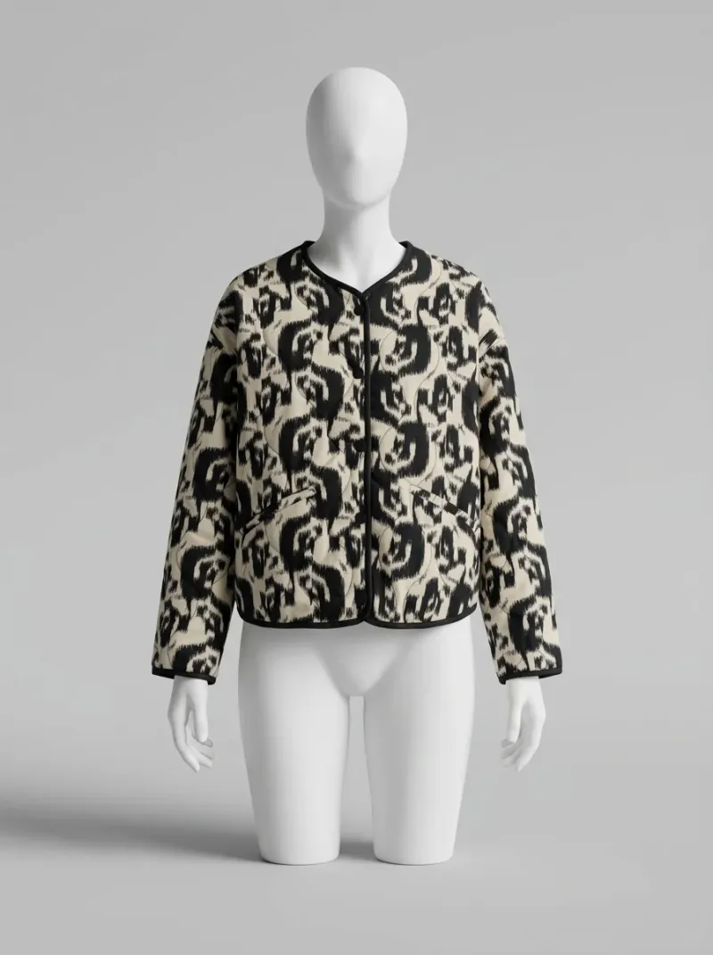Kimono court coton matelassé hiver élégant femme