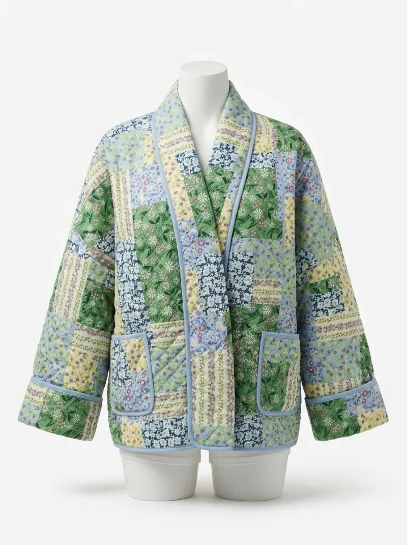 Kimono court coton polyester chaud hiver femme