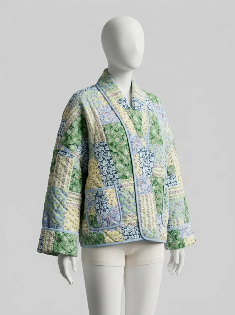 Kimono court coton polyester chaud hiver femme
