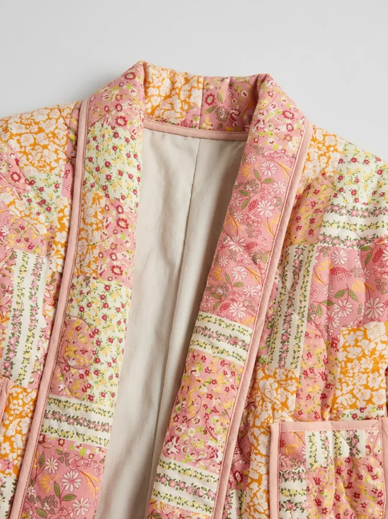 Kimono court coton polyester chaud hiver femme
