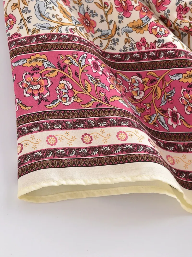 Kimono court coton rayonne plage femme bohème