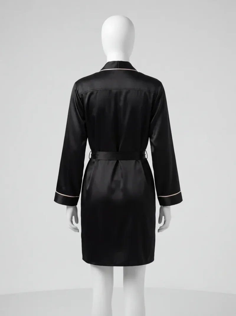 Kimono court polyester satiné femme raffiné décontracté