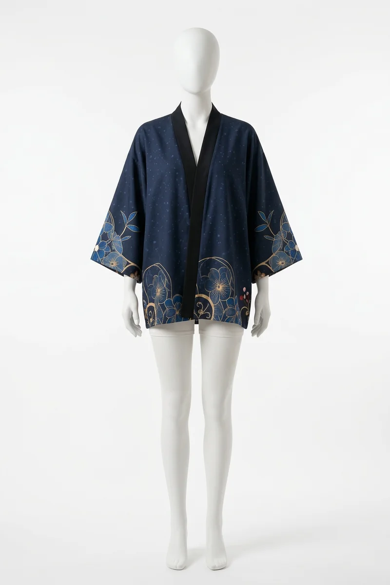 Kimono court polyester léger gilet femme élégant