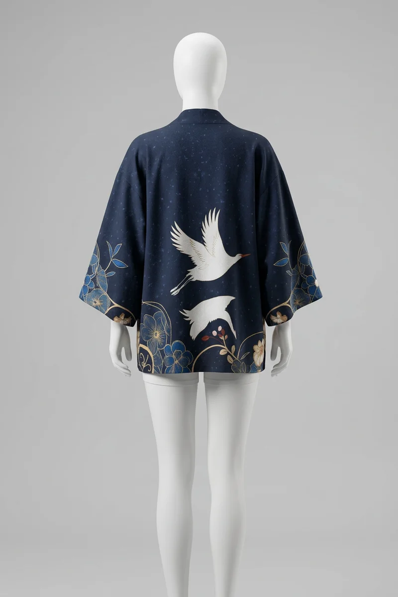 Kimono court polyester léger gilet femme élégant
