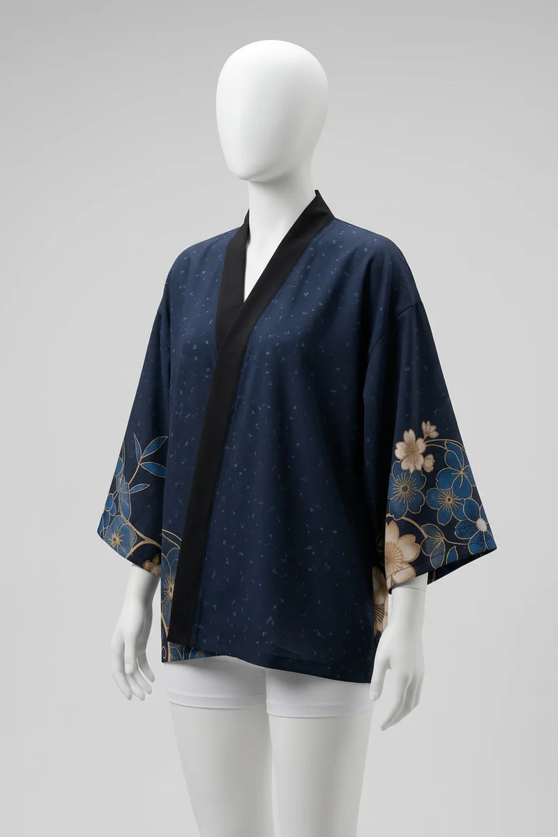 Kimono court polyester léger gilet femme élégant