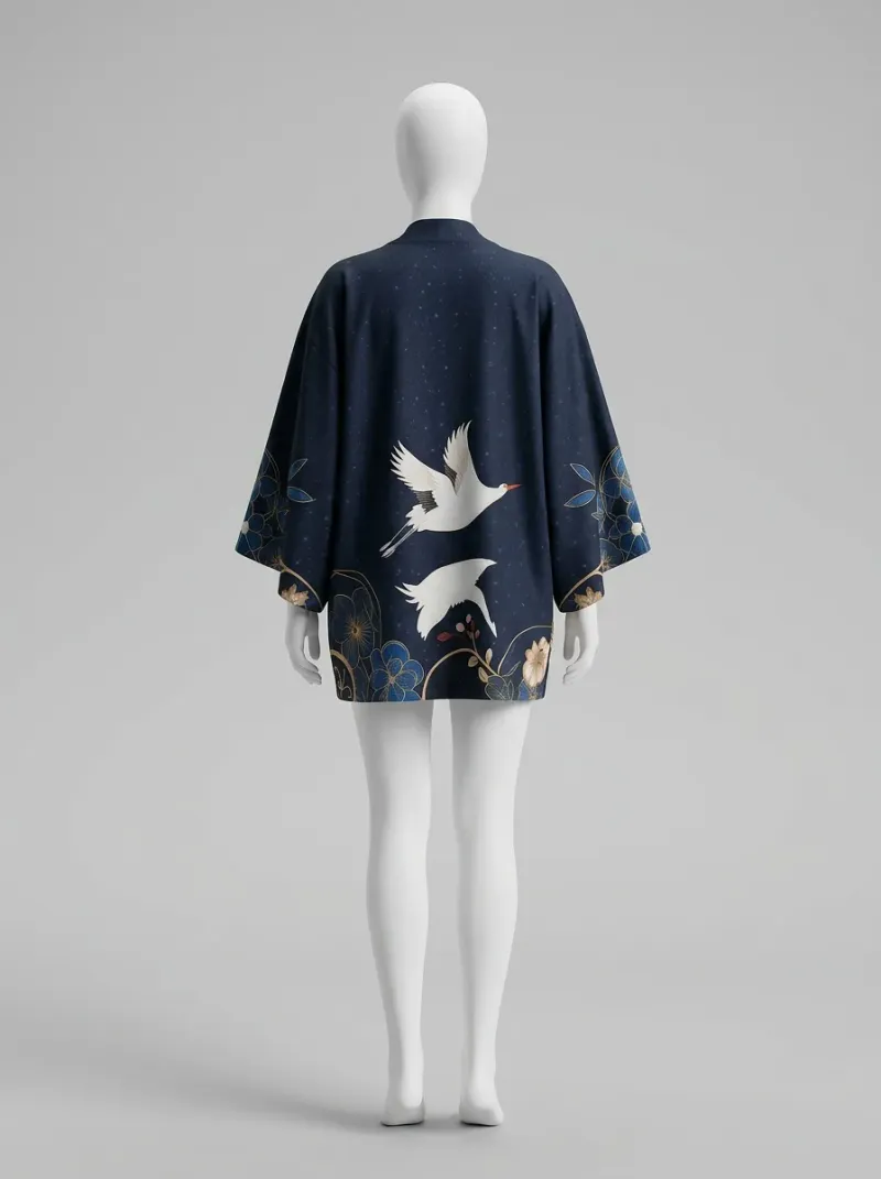 Kimono court polyester léger gilet femme élégant