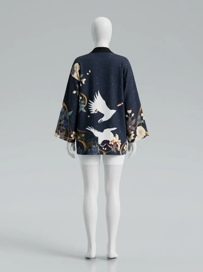 Kimono court polyester léger gilet femme élégant