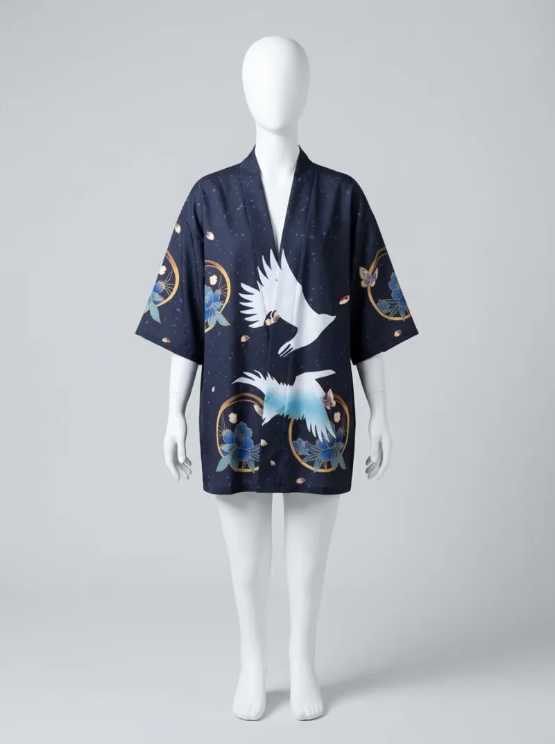 Kimono court polyester léger gilet femme élégant