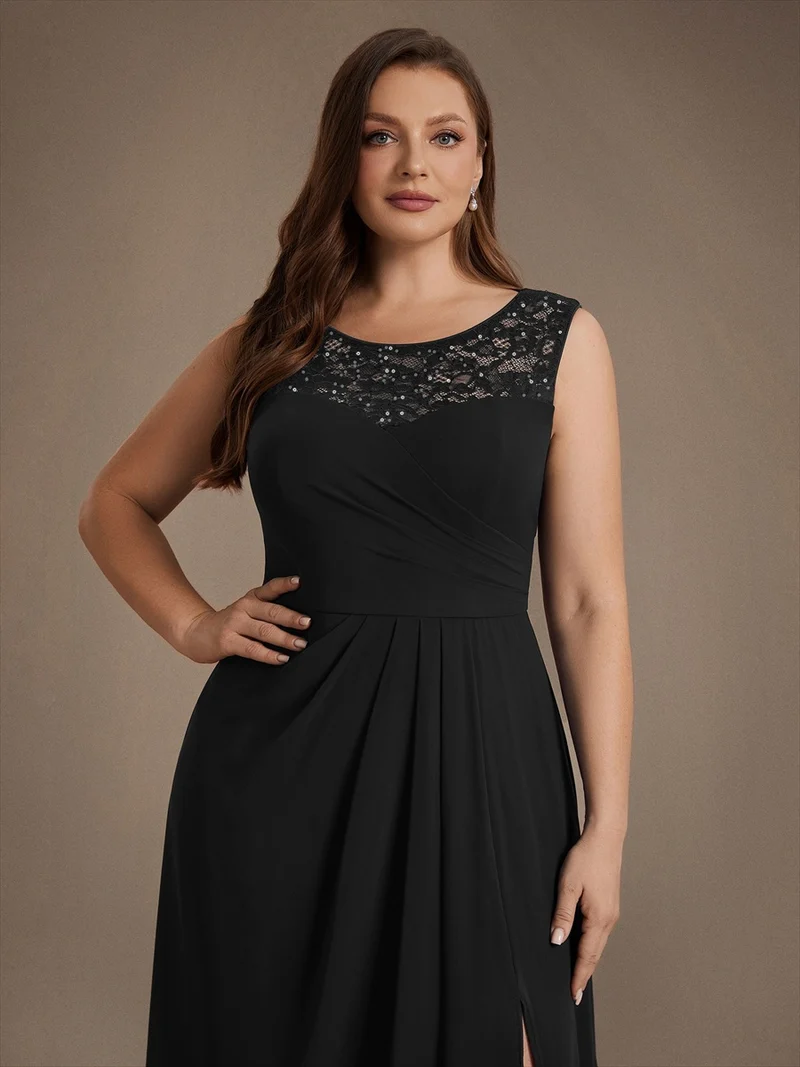 Robe d’invitée de mariage midi en mousseline à sequins