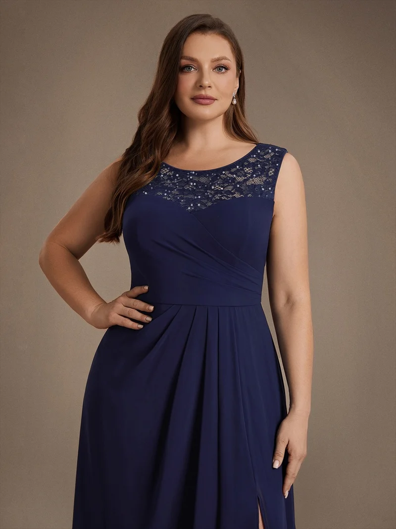 Robe d’invitée de mariage midi en mousseline à sequins