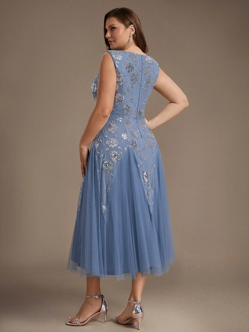 Robe longue à sequins et perles pour invitée de mariage