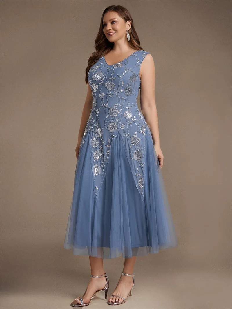 Robe longue à sequins et perles pour invitée de mariage