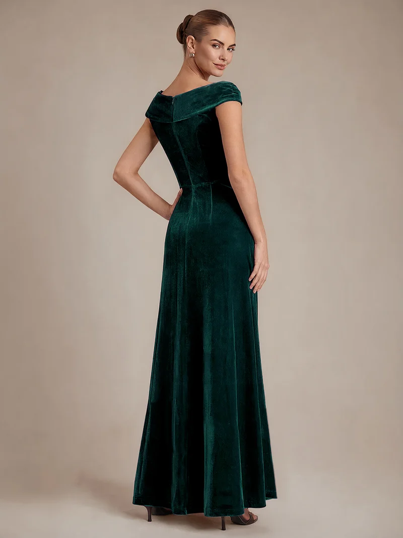 Robe de soirée maxi en velours à sequins et coupe évasée