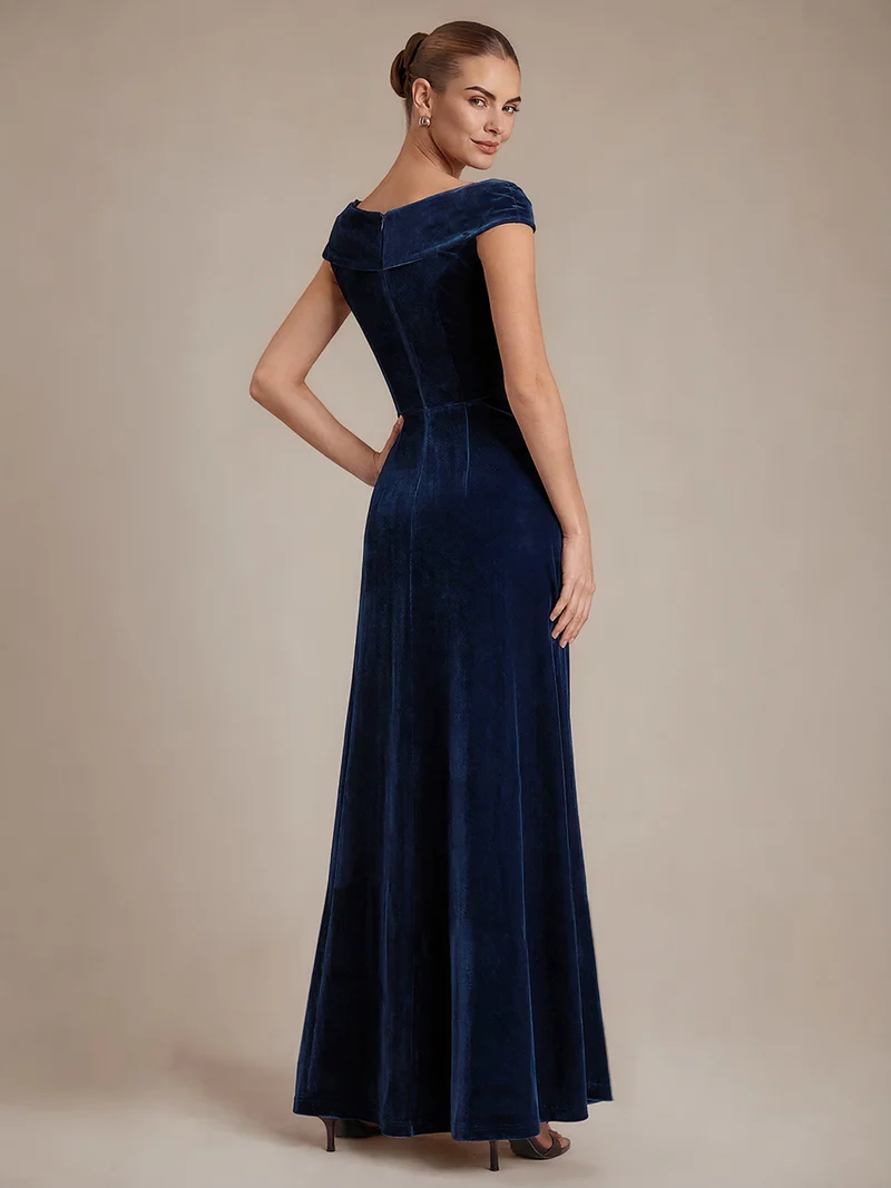 Robe de soirée maxi en velours à sequins et coupe évasée